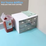 Desk Organizer with 6 Drawers, Desk Storage Box Office Drawer Organizer Desk Organization and Storage Pen Storage Plastic Makeup Storage Suitable for Office, School, Home - Image 6